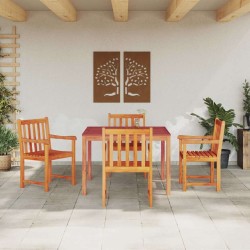 Ensemble de salle à manger pour jardin 5 pcs Marron 565359565359