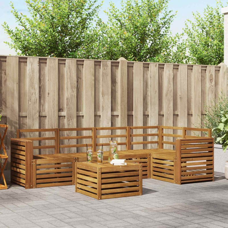 Ensembles de canapés 6 pcs Naturel Bois d'Acacia Massif 565362565362