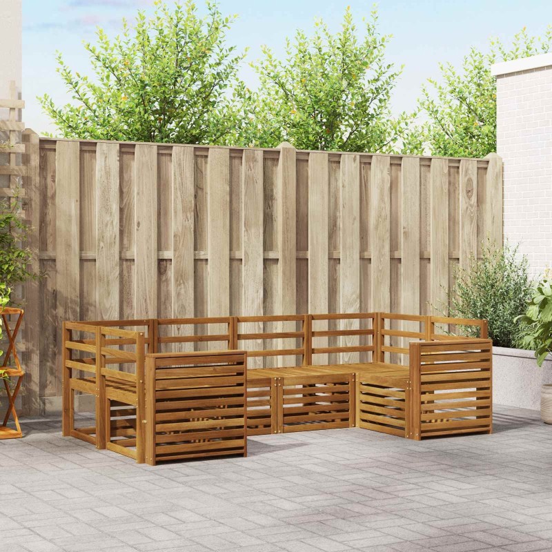 Ensembles de canapés 6 pcs Naturel Bois d'Acacia Massif 565363565363
