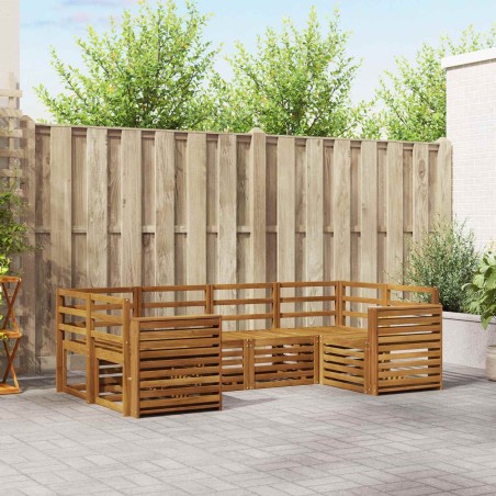 Ensembles de canapés 6 pcs Naturel Bois d'Acacia Massif 565363565363