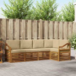 Ensemble de canapé d'angle avec coussin 5 pcs Naturel et Beige 565364565364