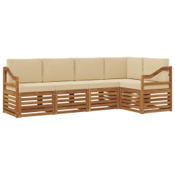 Ensemble de canapé d'angle avec coussin 5 pcs Naturel et Beige 565364565364