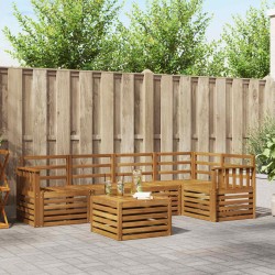 Ensembles de canapés 6 pcs Naturel Bois d'Acacia Massif 565365565365