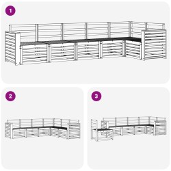 Ensembles de canapés 6 pcs Naturel Bois d'Acacia Massif 565366565366