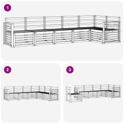 Ensembles de canapés 6 pcs Naturel Bois d'Acacia Massif 565367565367