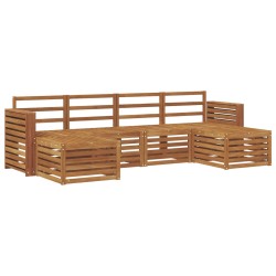 Ensembles de canapés 6 pcs Naturel Bois d'Acacia Massif 565373565373