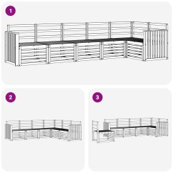 Ensembles de canapés 6 pcs Naturel Bois d'Acacia Massif 565378565378