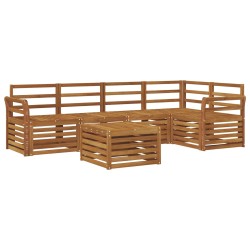 Ensembles de canapés 6 pcs Naturel Bois d'Acacia Massif 565380565380