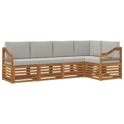 Ensemble de canapé d'angle 5 pcs Gris Naturel et Clair 565384565384