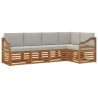 Ensemble de canapé d'angle 5 pcs Gris Naturel et Clair 565384565384