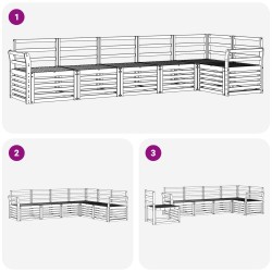 Ensembles de canapés 6 pcs Naturel Bois d'Acacia Massif 565385565385