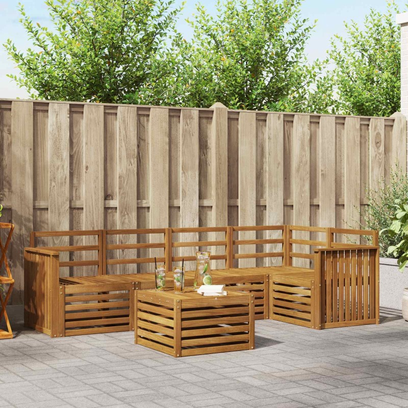Ensembles de canapés 6 pcs Naturel Bois d'Acacia Massif 565386565386