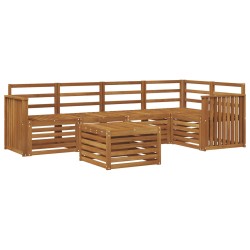 Ensembles de canapés 6 pcs Naturel Bois d'Acacia Massif 565386565386