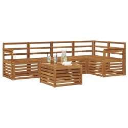 Ensembles de canapés 6 pcs Naturel Bois d'Acacia Massif 565387565387