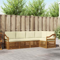 Ensemble de canapé d'angle avec coussin 5 pcs Naturel et Crème 565389565389