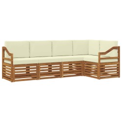 Ensemble de canapé d'angle avec coussin 5 pcs Naturel et Crème 565389565389