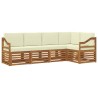 Ensemble de canapé d'angle avec coussin 5 pcs Naturel et Crème 565389565389