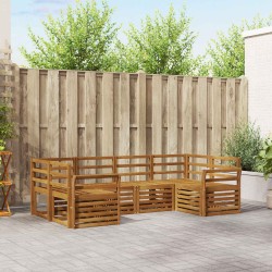 Ensembles de canapés 6 pcs Naturel Bois d'Acacia Massif 565391565391