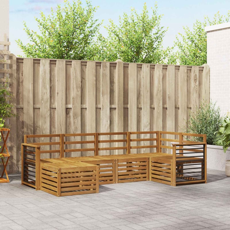 Ensembles de canapés 6 pcs Naturel Bois d'Acacia Massif 565392565392