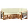 Ensembles de canapés avec coussin 4 pcs Naturel et Crème 565393565393