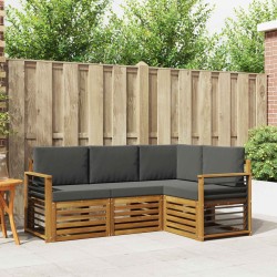 Ensembles de canapés avec coussin 4 pcs Naturel et Anthracite 565394565394