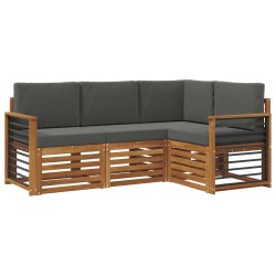 Ensembles de canapés avec coussin 4 pcs Naturel et Anthracite 565394565394