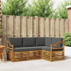 Ensembles de canapés avec coussin 4 pcs Naturel et Anthracite 565398565398