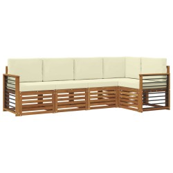 Ensemble de canapé d'angle avec coussin 5 pcs Naturel et Crème 565399565399