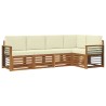 Ensemble de canapé d'angle avec coussin 5 pcs Naturel et Crème 565399565399