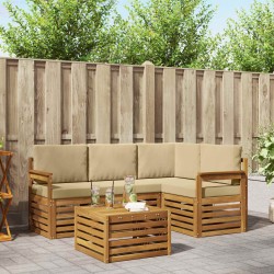 Ensemble de canapés d'extérieur 5 pcs Naturel et Beige 565400565400