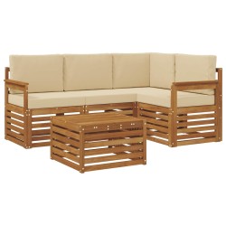 Ensemble de canapés d'extérieur 5 pcs Naturel et Beige 565400565400