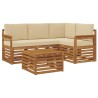 Ensemble de canapés d'extérieur 5 pcs Naturel et Beige 565400565400