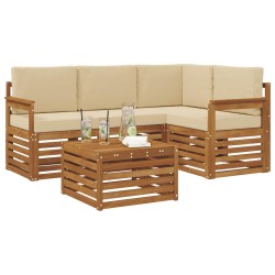 Ensemble de canapés d'extérieur 5 pcs Naturel et Beige 565400565400