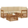 Ensemble de canapés d'extérieur 5 pcs Naturel et Beige 565400565400