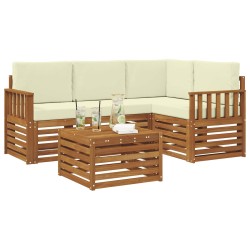 Ensemble de canapés d'extérieur 5 pcs Naturel et Crème 565401565401