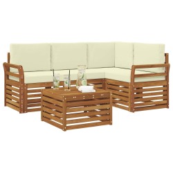 Ensemble de canapés d'extérieur 5 pcs Naturel et Crème 565402565402