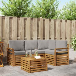 Ensemble de canapés d'extérieur 5 pcs Gris Naturel et Clair 565403565403