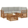 Ensemble de canapés d'extérieur 5 pcs Gris Naturel et Clair 565403565403