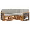 Ensembles de canapés avec coussin 4 pcs Gris Naturel et Clair 565404565404