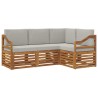 Ensembles de canapés avec coussin 4 pcs Gris Naturel et Clair 565405565405