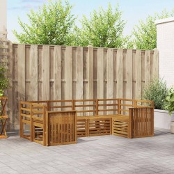 Ensembles de canapés 6 pcs Naturel Bois d'Acacia Massif 565406565406
