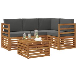 Ensemble de canapés d'extérieur 5 pcs Naturel et Anthracite 565407565407