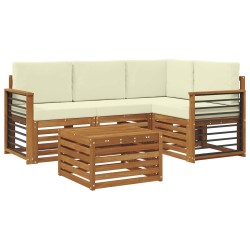 Ensemble de canapés d'extérieur 5 pcs Naturel et Crème 565408565408