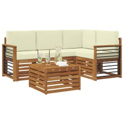 Ensemble de canapés d'extérieur 5 pcs Naturel et Crème 565408565408