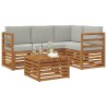 Ensemble de canapés d'extérieur 5 pcs Gris Naturel et Clair 565411565411