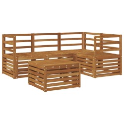 Ensemble de canapés d'extérieur 5 pcs Naturel 565412565412