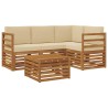 Ensemble de canapés d'extérieur 5 pcs Naturel et Beige 565414565414