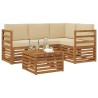 Ensemble de canapés d'extérieur 5 pcs Naturel et Beige 565414565414