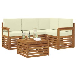 Ensemble de canapés d'extérieur 5 pcs Naturel et Crème 565415565415