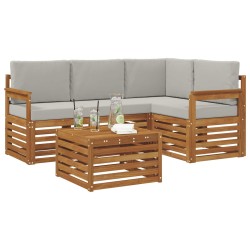Ensemble de canapés d'extérieur 5 pcs Gris Naturel et Clair 565416565416